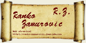 Ranko Zamurović vizit kartica